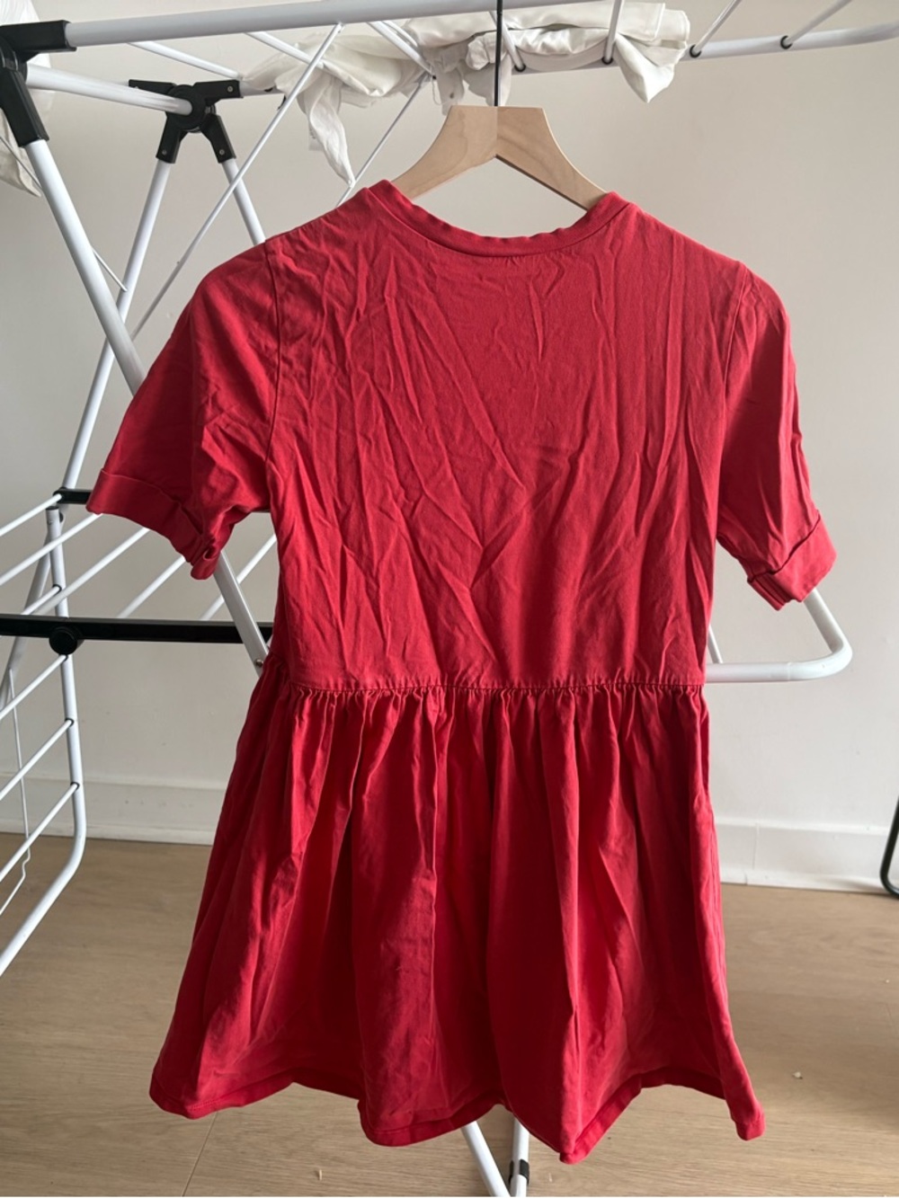ASOS Skater Dress Red Short-Sleeve Gathered Mini Dress